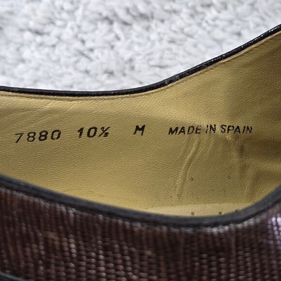 Julio Blanco Genuine Lizard Moc Square Toe Two Tone Oxford Dress Shoes Mens 10.5 - Picture 14 of 14